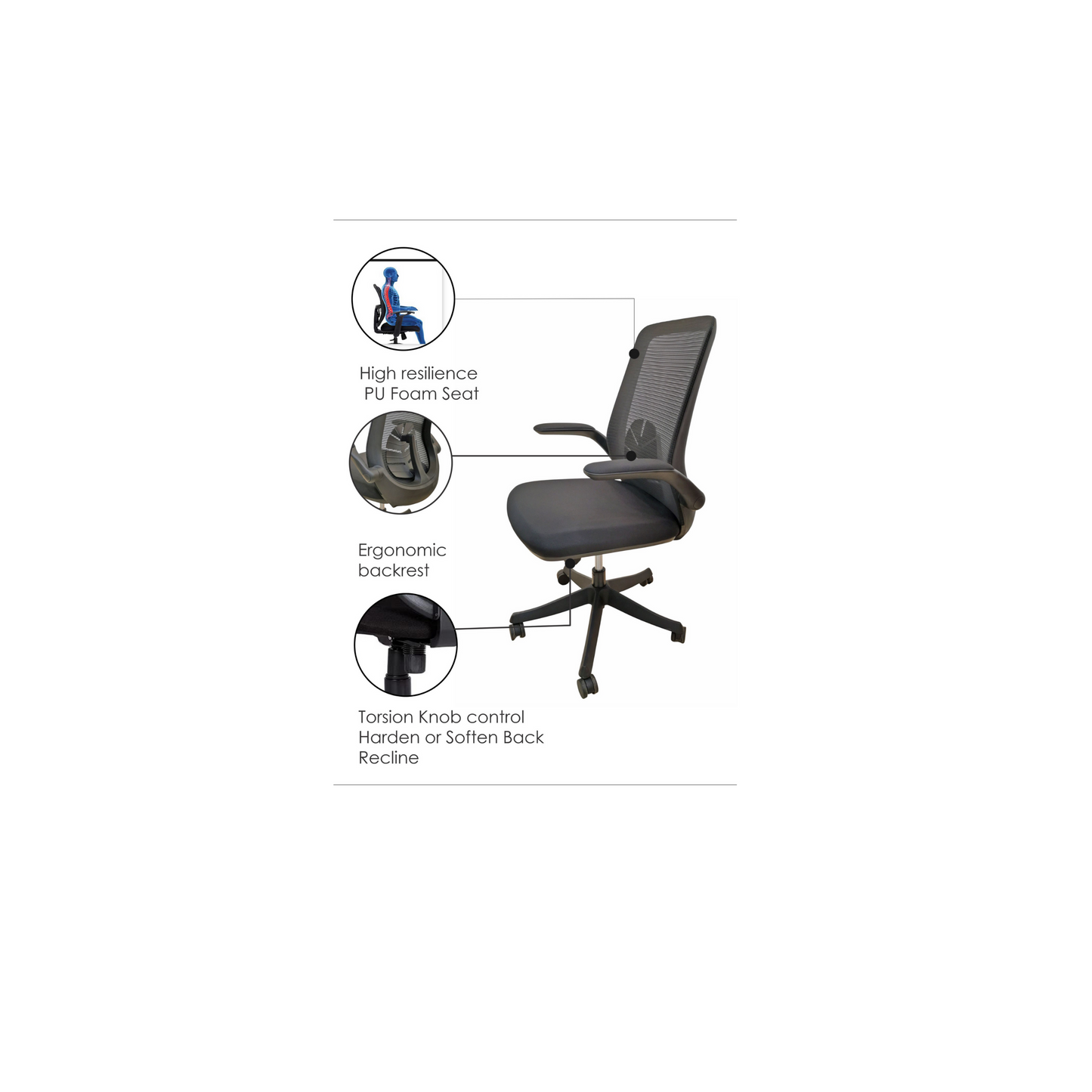 Petal Mesh Chair (Mid-Back)