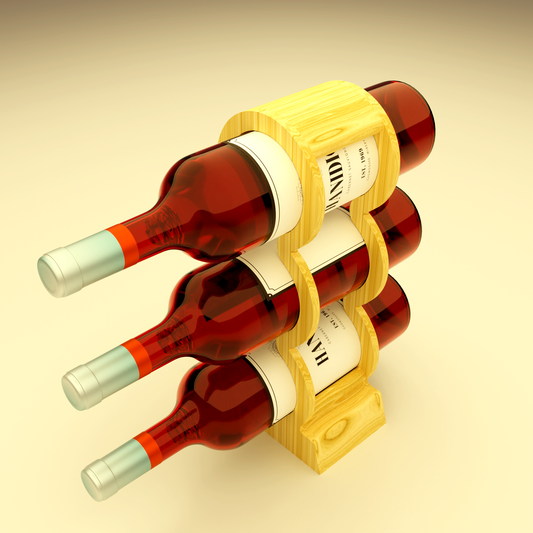 Minimalist Wooden Wine Rack | Modern Countertop Wine Holder