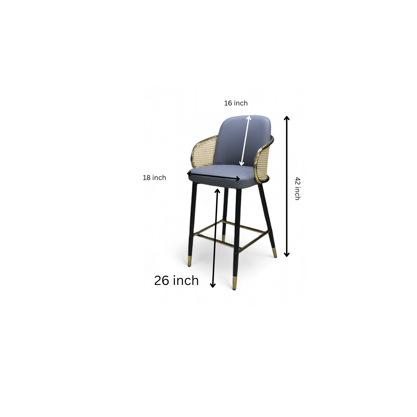 Cane Gold High Chair