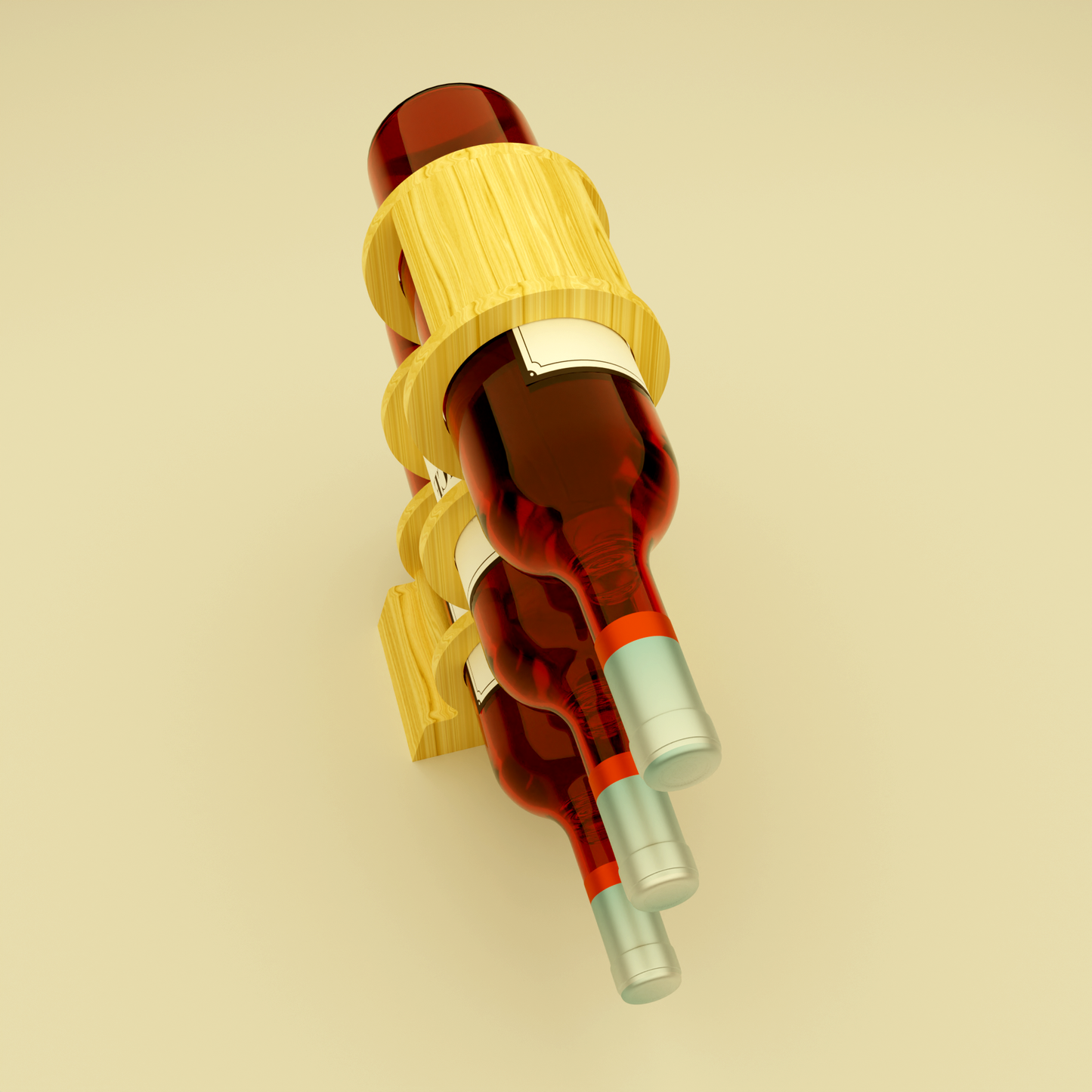 Minimalist Wooden Wine Rack | Modern Countertop Wine Holder