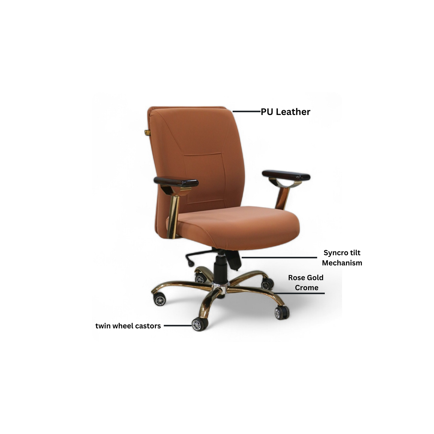 DA Boss Rose Golden Executive Cushion Chair (Mid-Back)