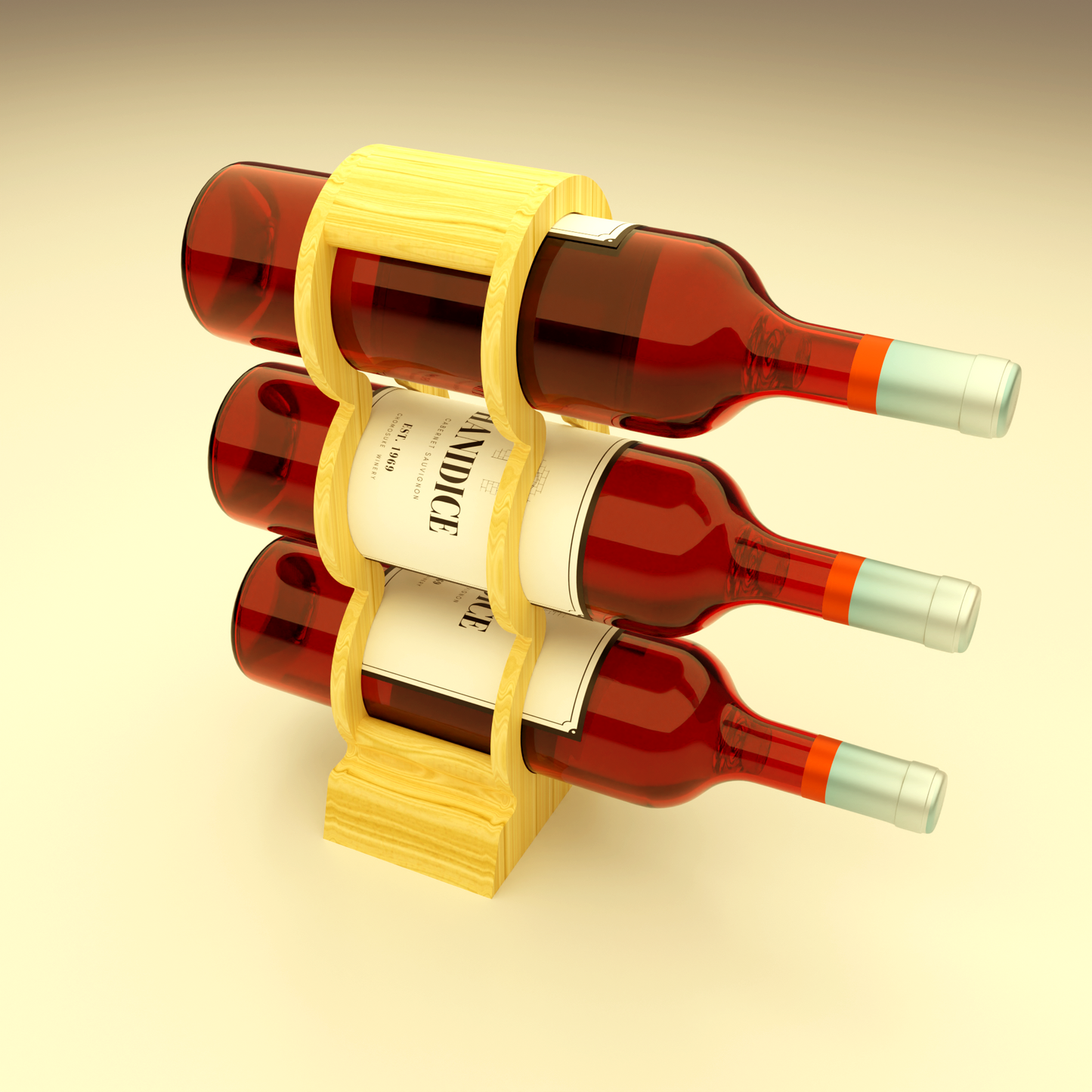 Minimalist Wooden Wine Rack | Modern Countertop Wine Holder