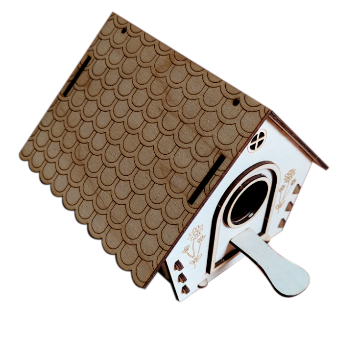 Intricate Laser-Cut Wooden Birdhouse | Decorative Bird Feeder & Home Decor