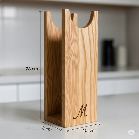 Personalized Wooden Wine Bottle Holder | Engraved Single Bottle Display