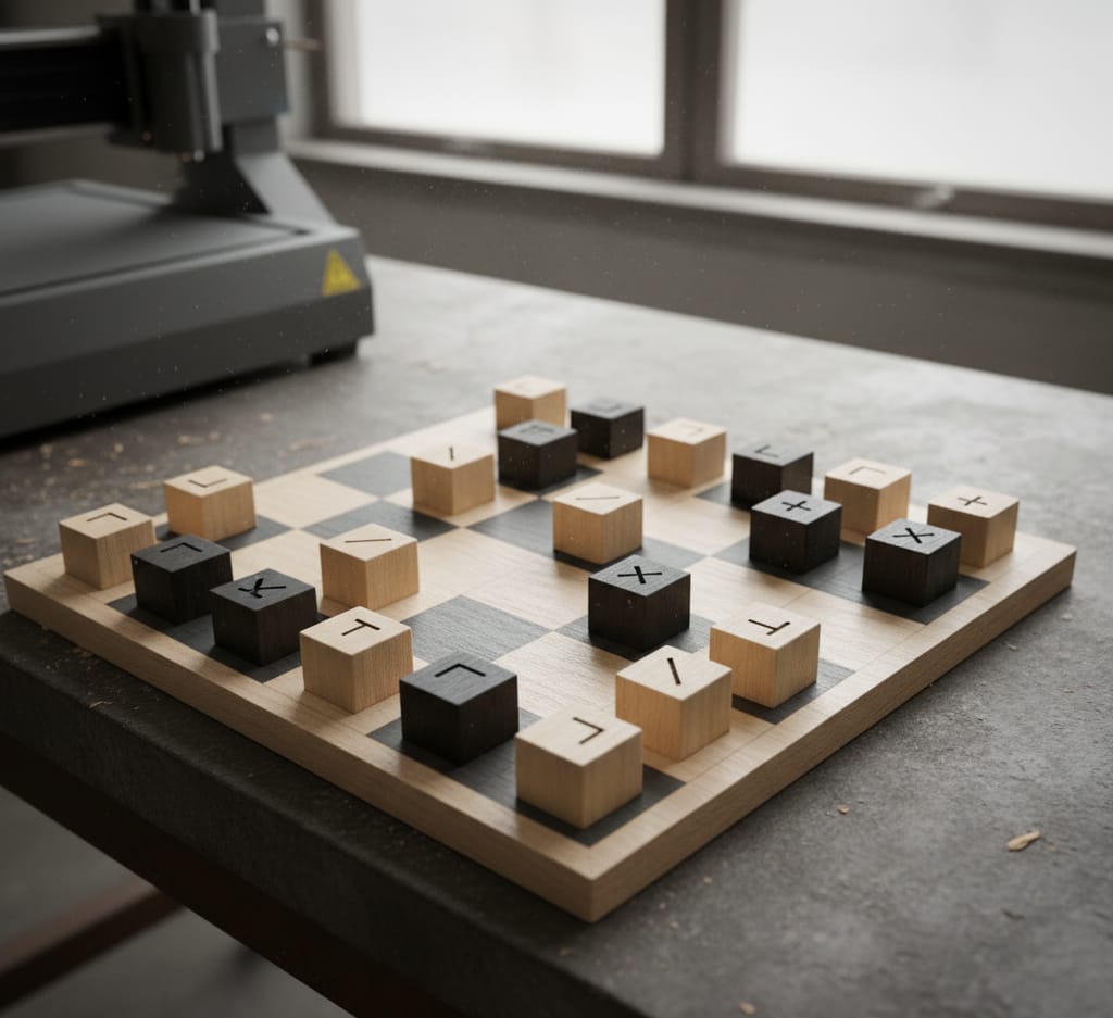 Artisan Handcrafted Wooden Chess Set | Modern Birch Ply Design