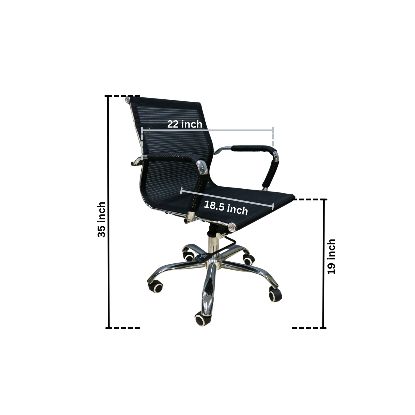 B-1021 Mesh Chair Revolving (Mid-Back)