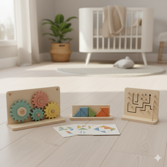 Montessori Birch Ply Sensory Board Set | Educational Wooden Toddler Toys