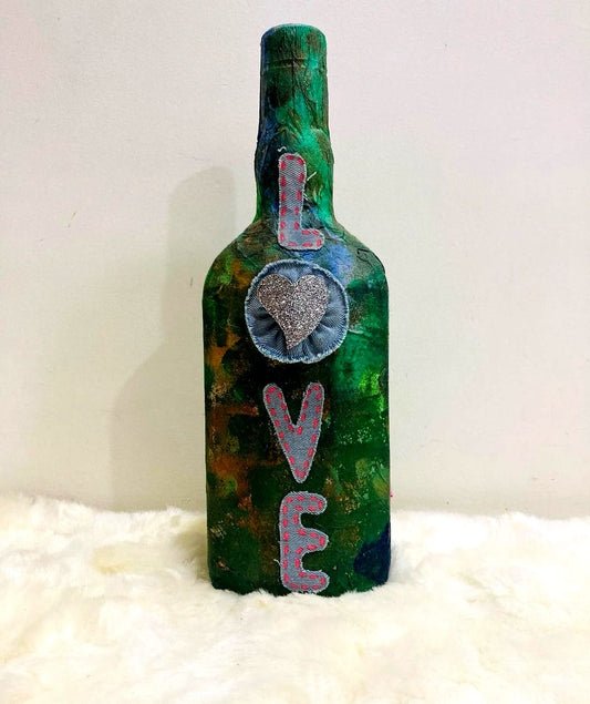 Green Love decorative bottle