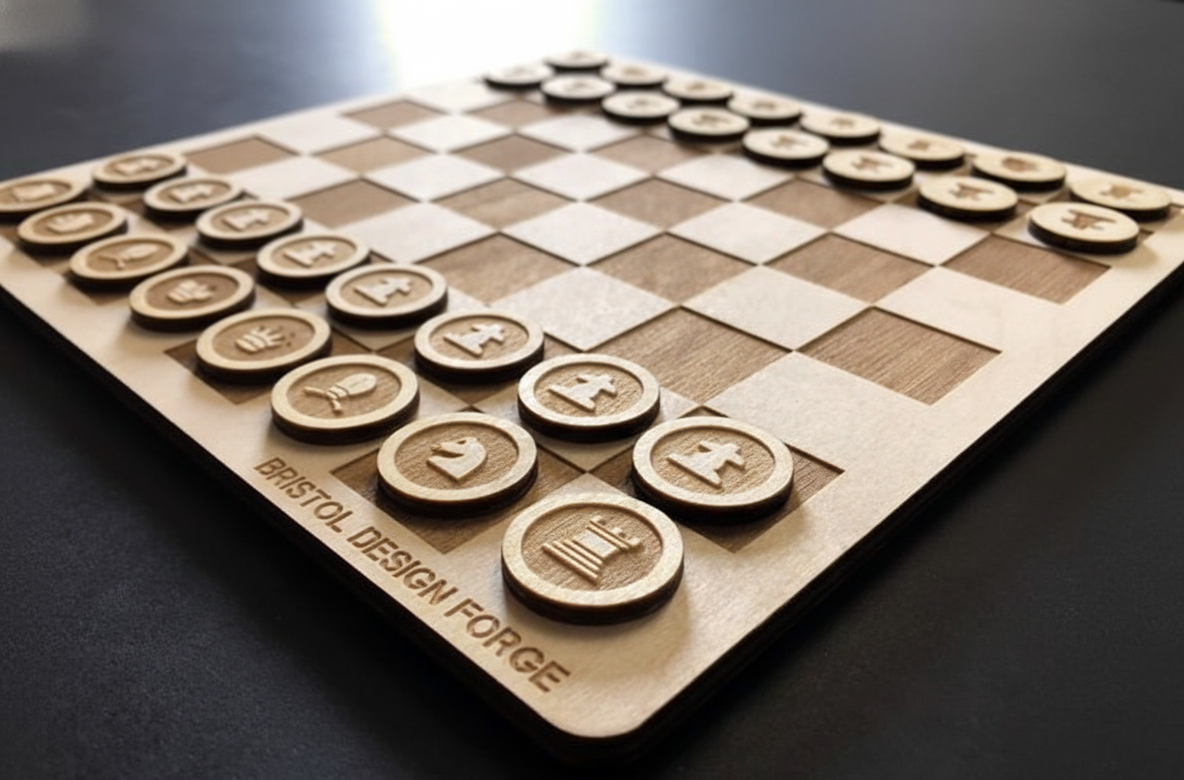 Artisan Designer Wooden Chess Set | Modern Wood Design